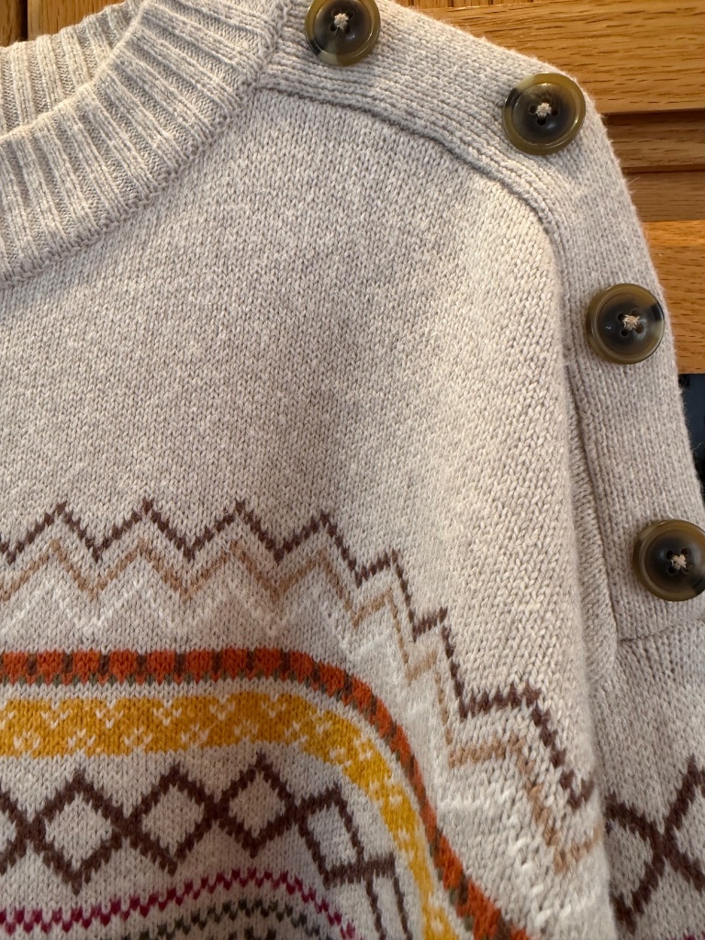 Talbots Fox Fair Isle Print Sweater, Size XL - Picture 2 of 4
